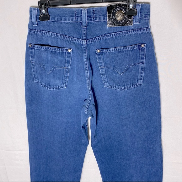 Vintage Versace Jeans Signature Blue High Rise Button Fly Relaxed Jeans Fit 29 - Picture 13 of 16